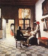 HOOCH, Pieter de, Cardplayers in a Sunlit Room sg